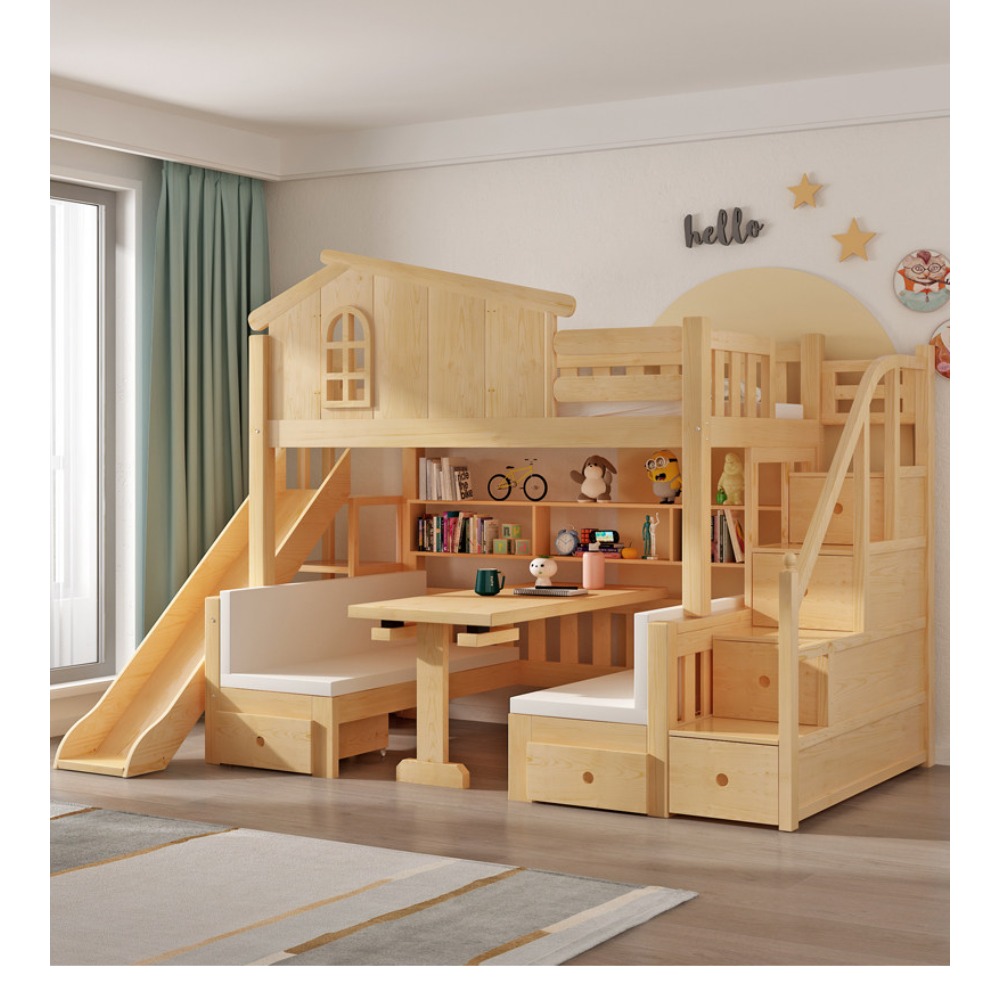 Bunk Bed With Stairs And Slide - Bunk Bed with Desk Multifunctional Loft