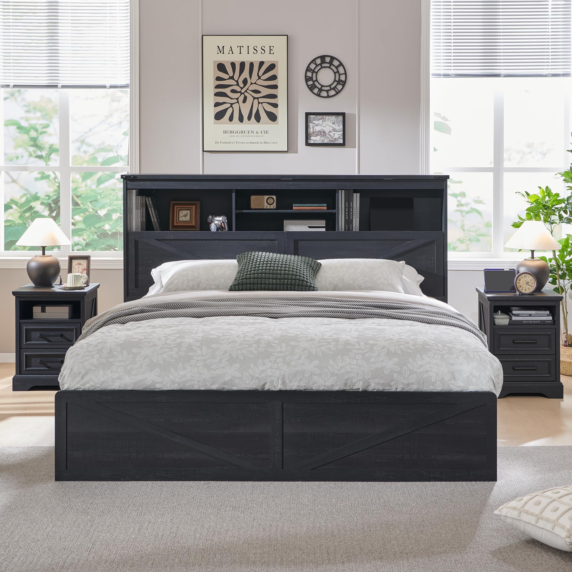 Farmhouse King Size Bed Frame  - King Size Bed Frame With Storage Drawers recension och pris