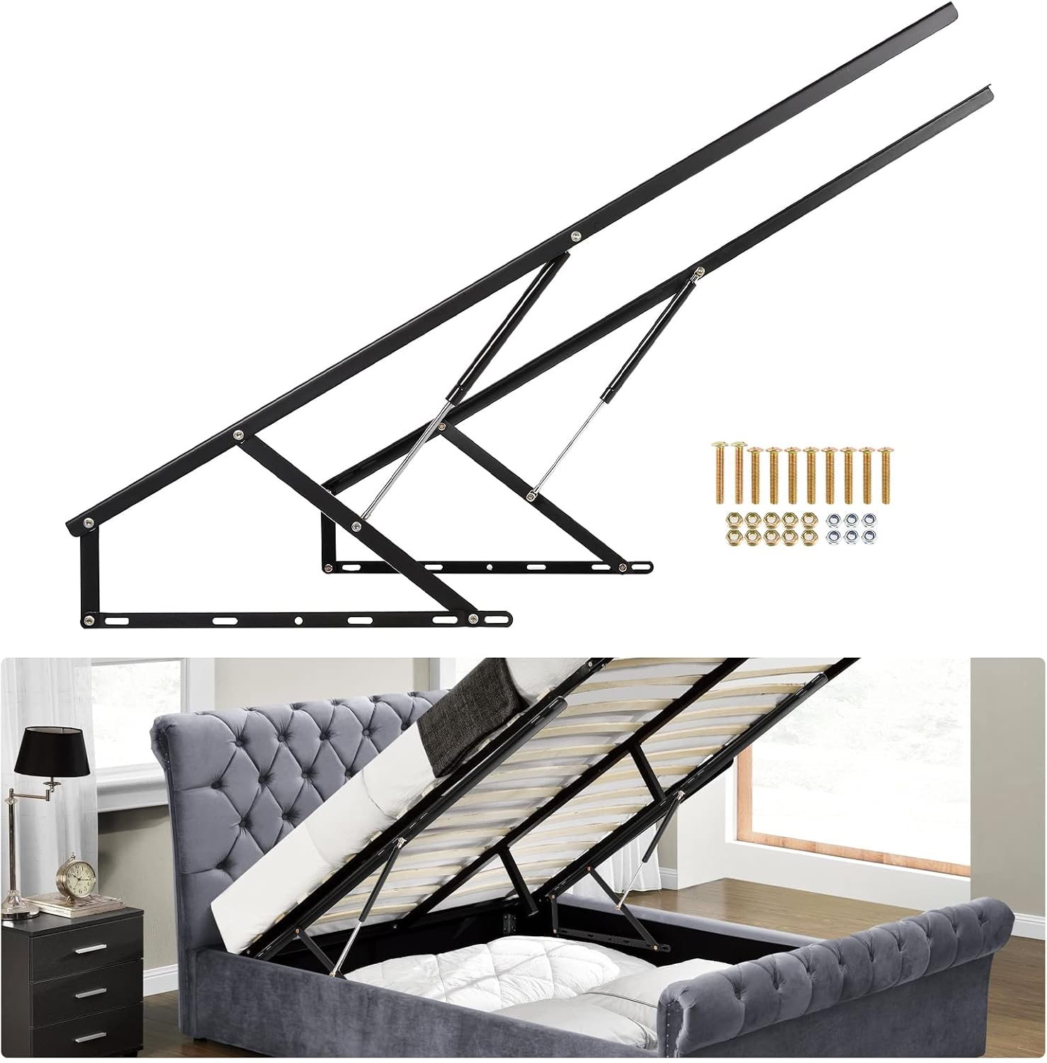 4.6 FT Bed Lift Mechanism, 176 - Gas Lift Storage Bed Hydraulic recension och pris