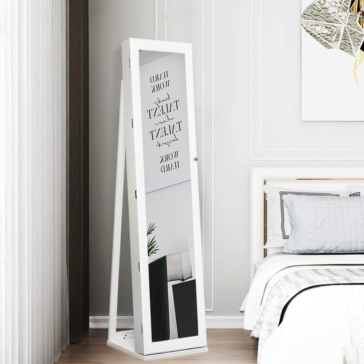 Standing Jewelry Armoire with  - Full Length Mirror Jewelry Armoire recension och pris